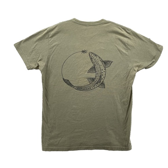 Sage Fishing T-Shirt Men's Large Green Graphic Outdoor Performance Surf Hiking‎ - Picture 1 of 12